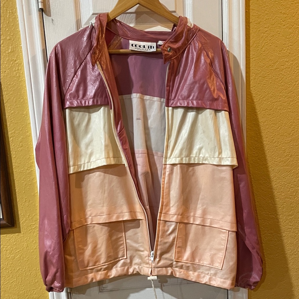 Vintage Women's Pink and Cream Jacket